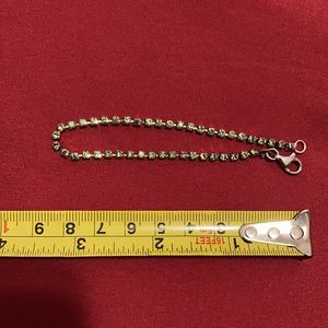 Sterling silver bracelet with lime green crystals